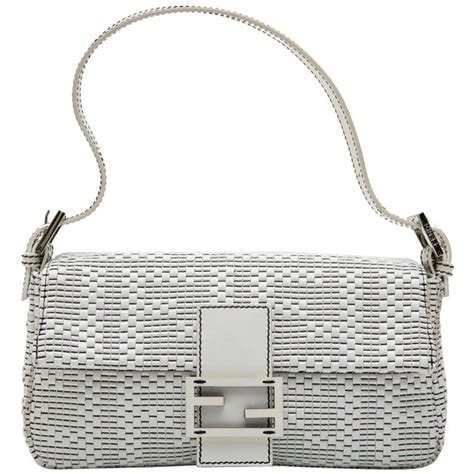 fendi black and white baguette bag|fendi baguette black leather.